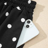 Avery Polka Dot Pants Set | Wide Leg Two Piece Set | Black