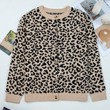 PREORDER Leopard Knitted Cardigan - Black | Dropship