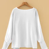 PREORDER Marley Smocked Cuffs Semi Sheer Long Sleeve Dolman Blouse | Dropship