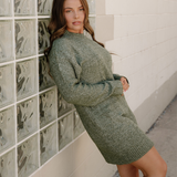 Cable Knit Drop Shoulder Loose Fit Sweater Dress