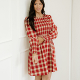 Presley Plaid Print Smocked Puff Sleeve Mini Dress