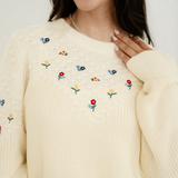 Gemma Flower Embroidered Detail Casual Sweater
