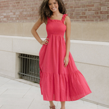 Raya Plaid Square Neck Fit-and-flared Vacation Sundress