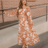 Felicity Shirred Square Neck High Waist Maxi Dress