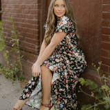 Calla V Neck Pleated Tiered Maxi Dress