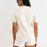 Darcy Flower Pattern Puff Short Sleeve Sweater