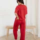 Drop Shoulder Boxy Tee and Barrel Pants Set