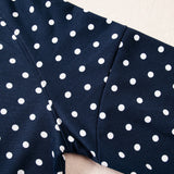 Jane Polka Dot Drawstring Wide Leg Long Sleeve Top Pant Set