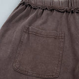 Jess Mineral Wash Seam Detail Flare Leg Drawstring Pants