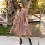 Delilah Dress - Brown Floral