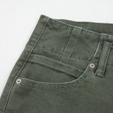 Brooke 2-Button High Waist Flared Bottom Jeans - Olive