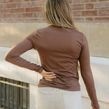 Rylie Basic Long Sleeve Tee - Brown