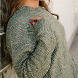Cable Knit Sweater Dress - Green | Dropship