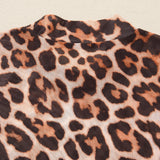 Blakely Leopard Mock Neck Long Sleeve Mesh Top