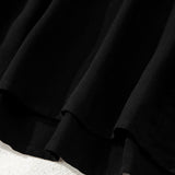 Selah Hidden Buttons Short Sleeve Ruffle Tiered Long Flared Dress