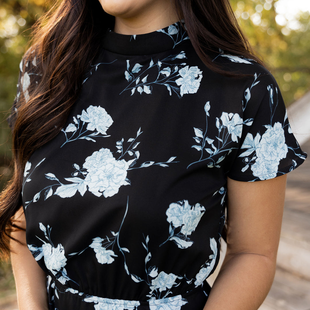 Rachel Dress - Black Floral