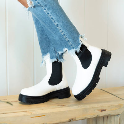 Rowen Platform Boots - White