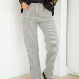Cassie Stripe Patch Pocket High Waist Shift Denim Jeans
