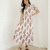 Kali Short Bubble Sleeve Tiered Maxi Dress