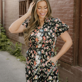 Calla V Neck Pleated Tiered Maxi Dress