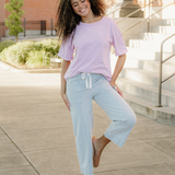 Hollis Mineral Wash Drop Shoulder Raw Edge Loose Tee