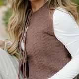 August Tie Up Vest - Brown