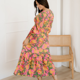 Tinsley Smocked Bodice Ruffled Long Dress