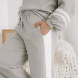 Jordyn Varisty Long Sleeve Pullover and Pants Set - Gray