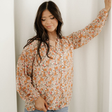 Adaline Floral Puff Sleeve Full Button Shirt