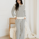 Talia Ruffle Trim Drop Shoulder Top Drawstring Loose Pant Set