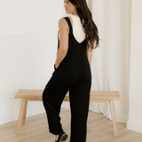 Zinnia Raw Seam Big Flower Patched Loose Overall Jumper