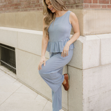 Jordan Ribbed Ruffle Tank Top and Pants Set