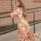 Felicity Shirred Square Neck High Waist Maxi Dress
