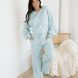 Miles Crop Pullover Drawstring Wide Leg Pants Set