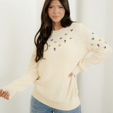 Gemma Flower Embroidered Detail Casual Sweater