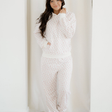 Rose Sweat Set Floral Kangaroo Pocket Hoodie Pants Set