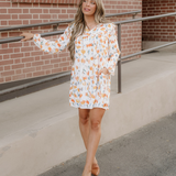 Gia Frilled Detail Long Sleeve Mini Dress