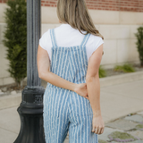 Jovie Ruffled Wide Leg Denim Overalls
