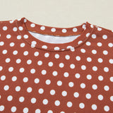 Paityn Polka Dot Print Short Set - Caramel