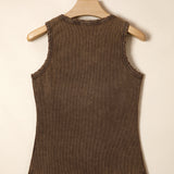 Vintage Distressed Ribbed Mineral Wash Tank Top
