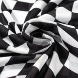 Short Sleeve Checkered Mesh Crew Neck T Shirt - Black | Dropship