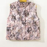 Tessa Camo Leaf Print Winter Puffer Vest - Camo