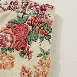 Buttoned Front Floral Scalloped Trim Mini Jacquard Floral Skirt