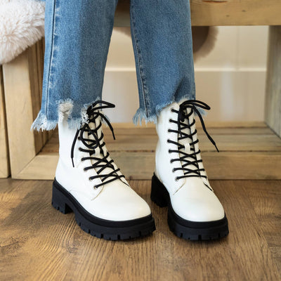 Harley Platform Boots - White