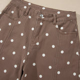 Dallas Polka Dot Print Barrel Jeans