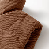 Scottie Solid Color Corduroy Puffer Vest Coat - Coffee