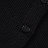 Anika Ribbed Knit Lace Trim Button Down Short Sleeve Top