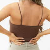Nora Lace Tank - Brown
