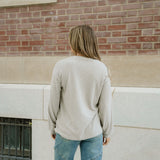 Addison Ribbed Texture Drop Shoulder Henley Knit Top | Dropship