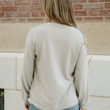 Addison Ribbed Texture Drop Shoulder Henley Knit Top
